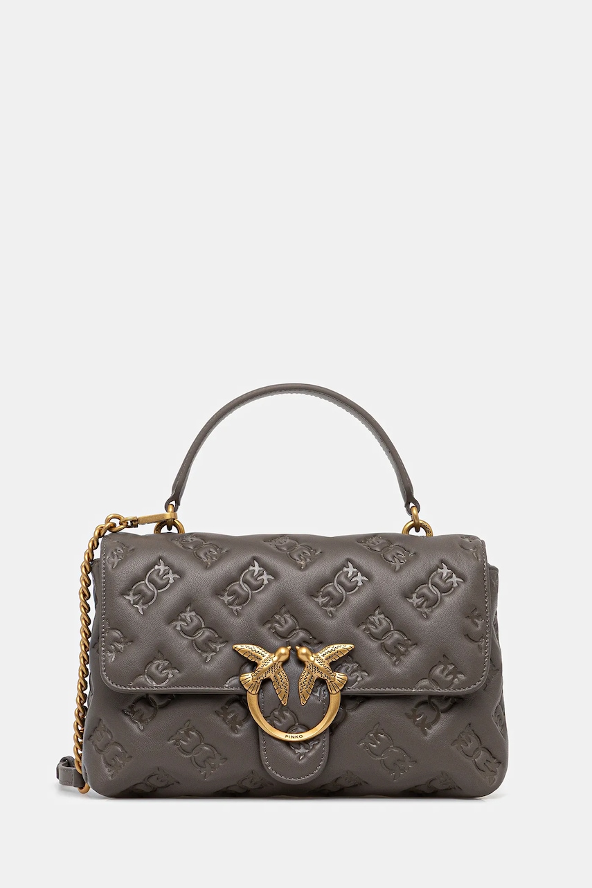 Kožená kabelka Pinko hnědá barva, 100043 A2JX