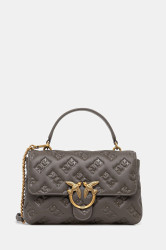 Kožená kabelka Pinko hnědá barva, 100043 A2JX