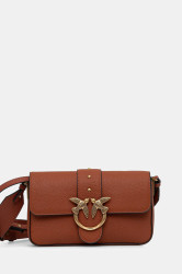 Kožená kabelka Pinko hnědá barva, 104340 A2OX
