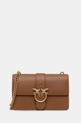 Kožená kabelka Pinko hnědá barva, 105857 A0F1