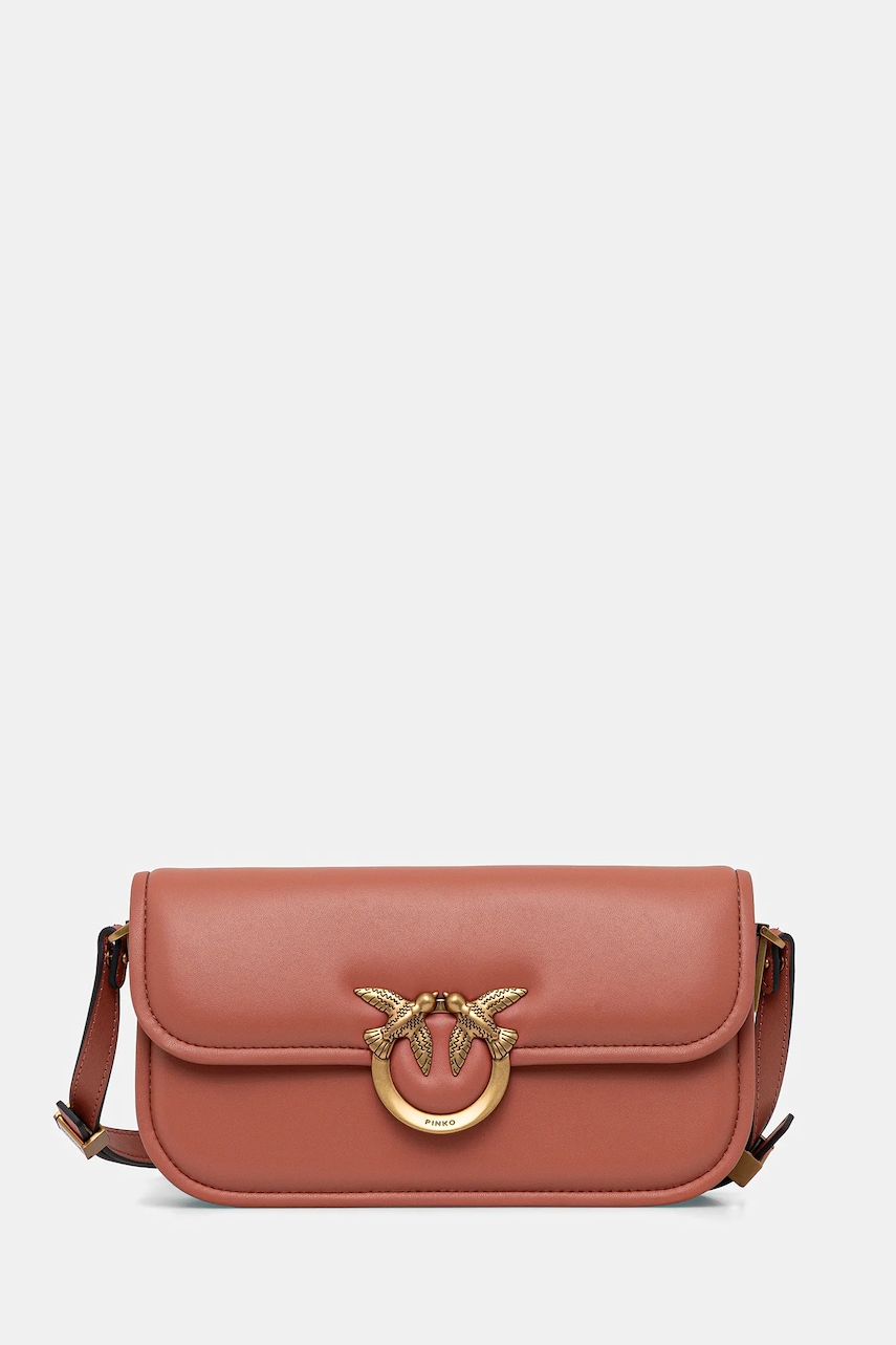 Kožená kabelka Pinko Horizontal růžová barva, 105083 A26L