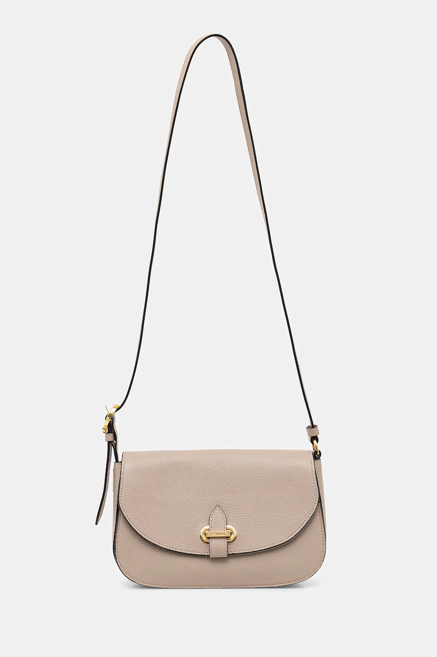 Kožená kabelka Pollini béžová barva, PC4404PP0N QC0