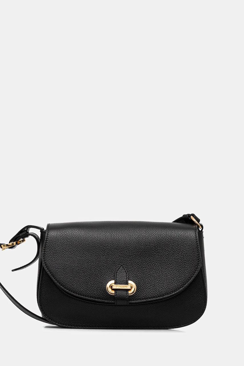 Kožená kabelka Pollini černá barva, PC4404PP0N QC0