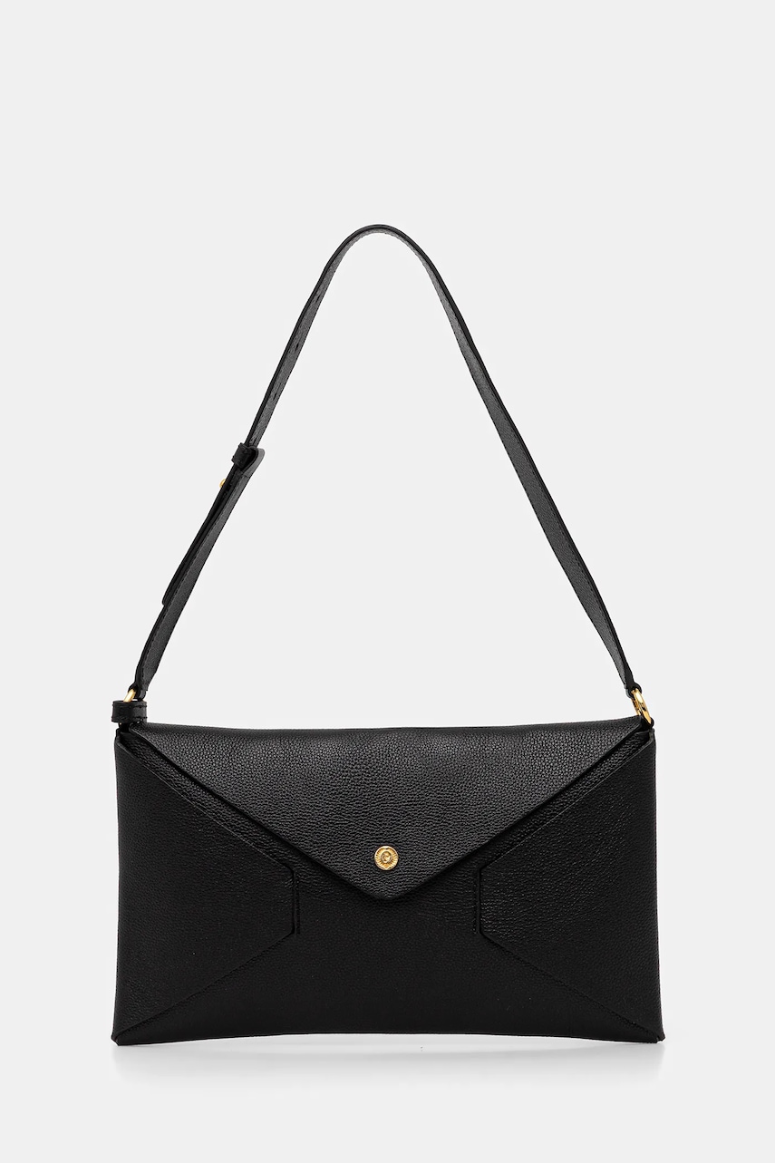 Kožená kabelka Pollini černá barva, PC4413PP0N QC0