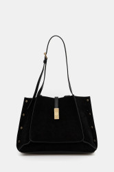 Kožená kabelka Pollini černá barva, PC4416PP0N QI1