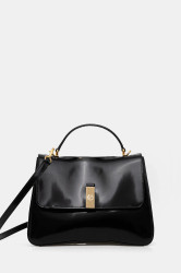 Kožená kabelka Pollini černá barva, PC4417PP0N QB1