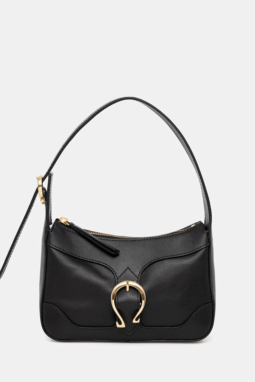 Kožená kabelka Pollini černá barva, PC4430PP0N QG1