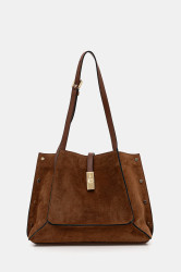 Kožená kabelka Pollini hnědá barva, PC4416PP0N QI1