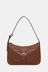 Kožená kabelka Pollini hnědá barva, PC4429PP0N QG1