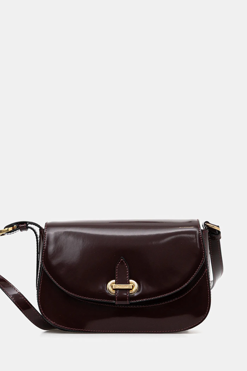 Kožená kabelka Pollini vínová barva, PC4403PP0N QB1