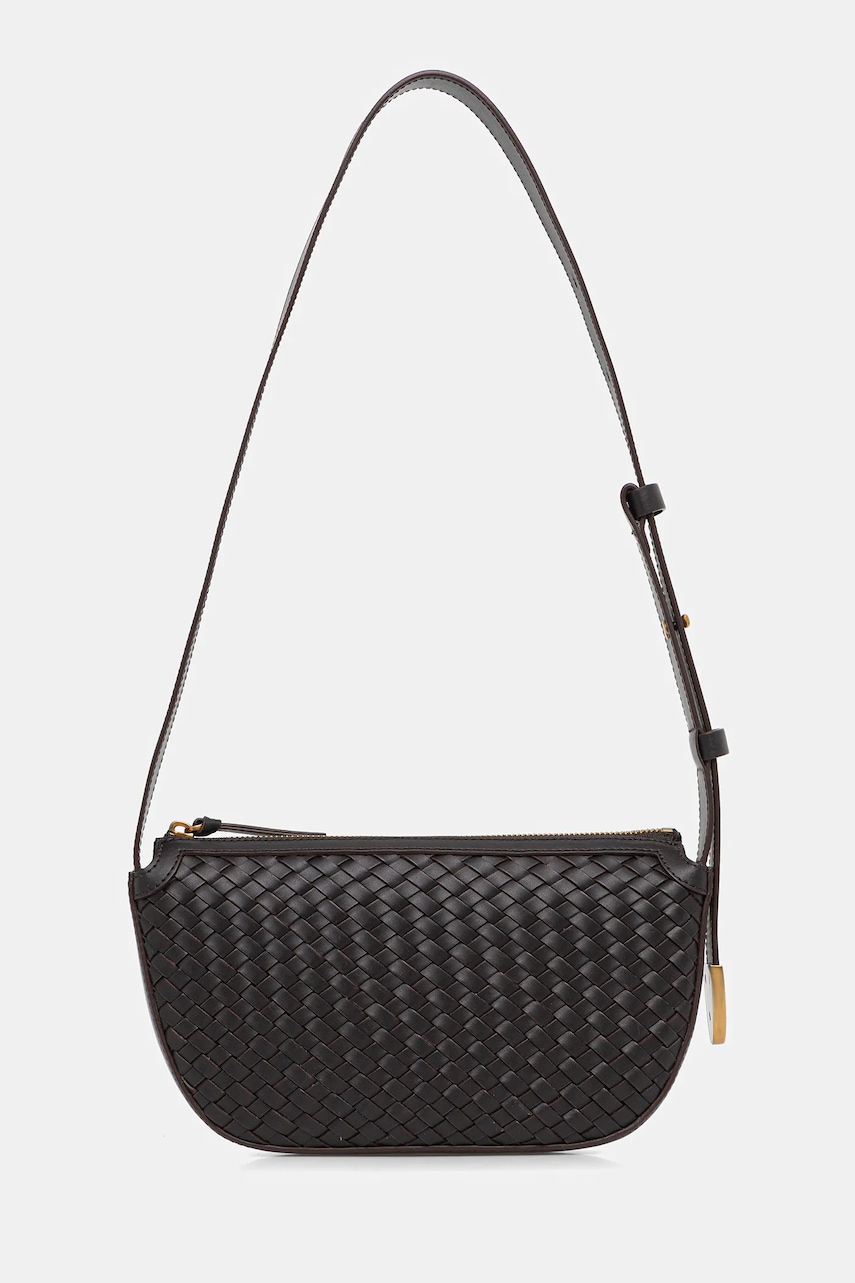 Kožená kabelka Sessun hnědá barva, 25102019