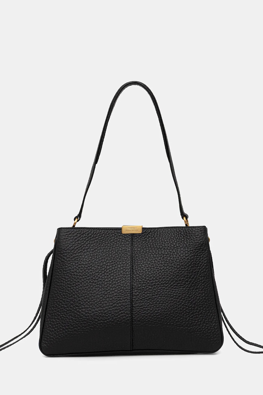 Kožená kabelka Tommy Hilfiger černá barva, AW0AW17661