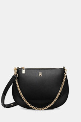 Kožená kabelka Tommy Hilfiger černá barva, AW0AW18143