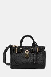 Kožená kabelka Tommy Hilfiger černá barva, AW0AW18167