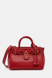 Kožená kabelka Tommy Hilfiger červená barva, AW0AW18167