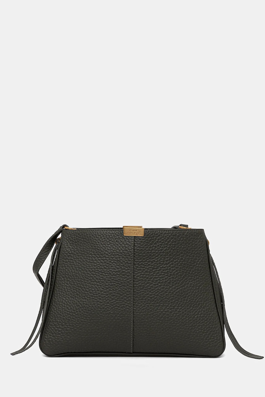 Kožená kabelka Tommy Hilfiger zelená barva, AW0AW17661