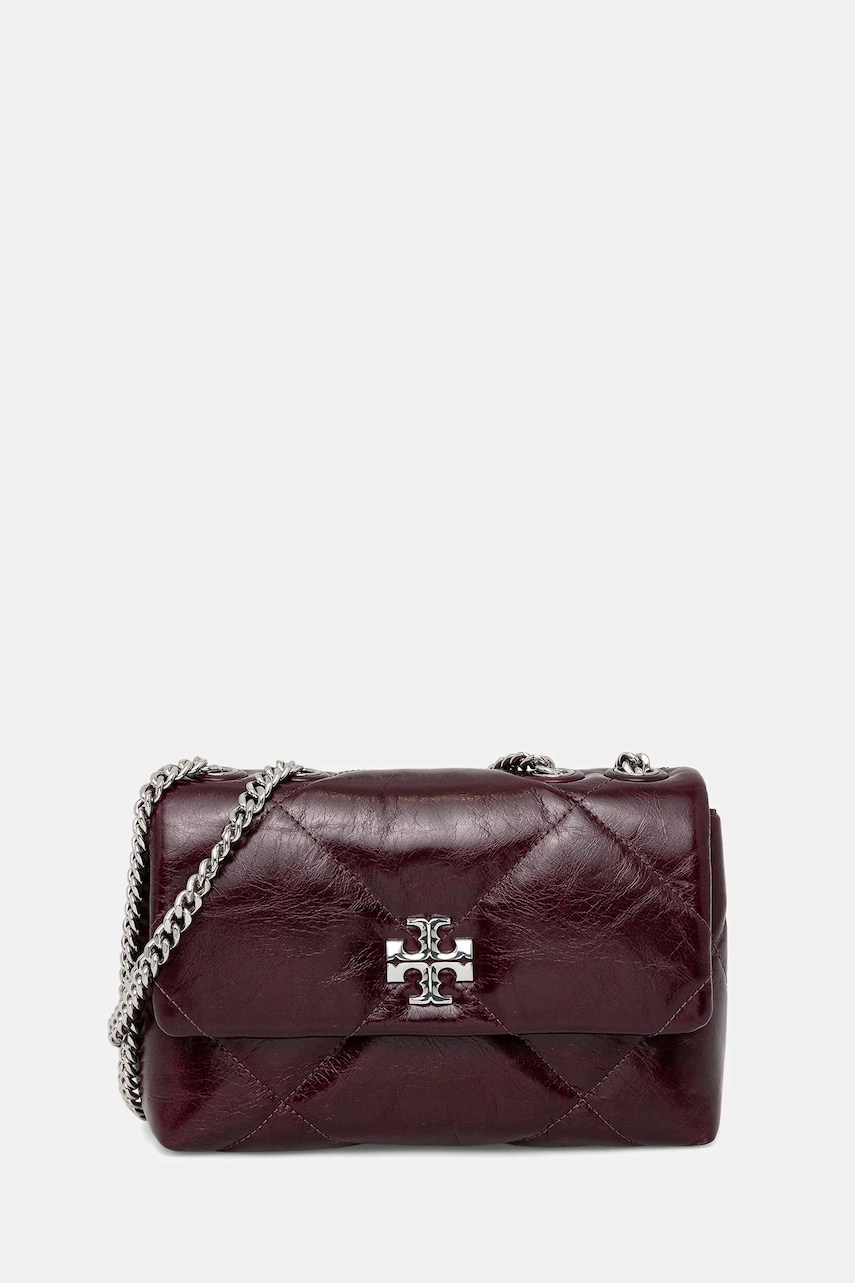 Kožená kabelka Tory Burch Kira Diamond Quilt fialová barva, 169326.500