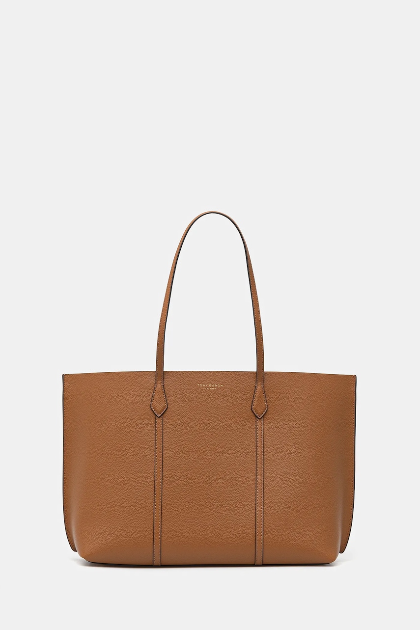 Kožená kabelka Tory Burch Perry hnědá barva, 177235-200