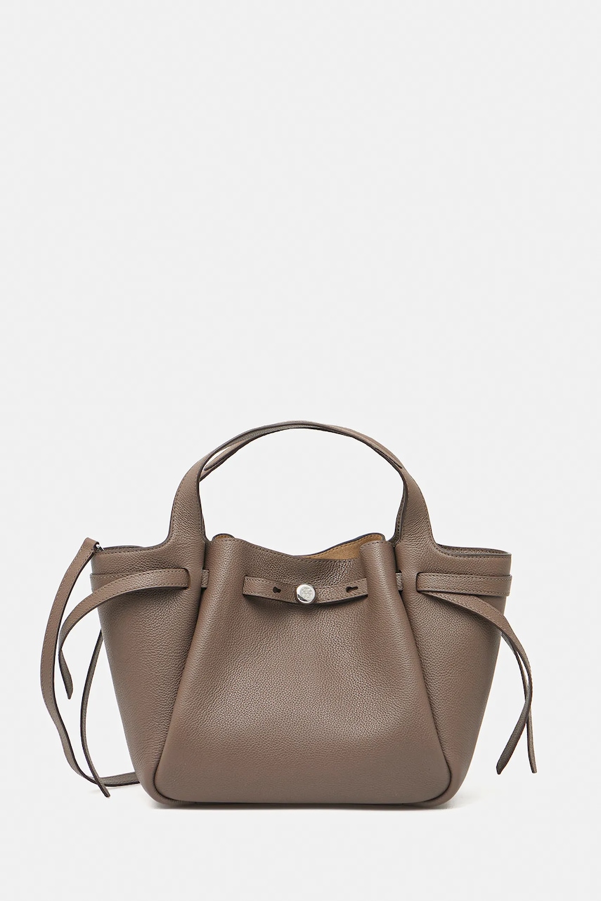 Kožená kabelka Tory Burch Romy béžová barva, 164866-253