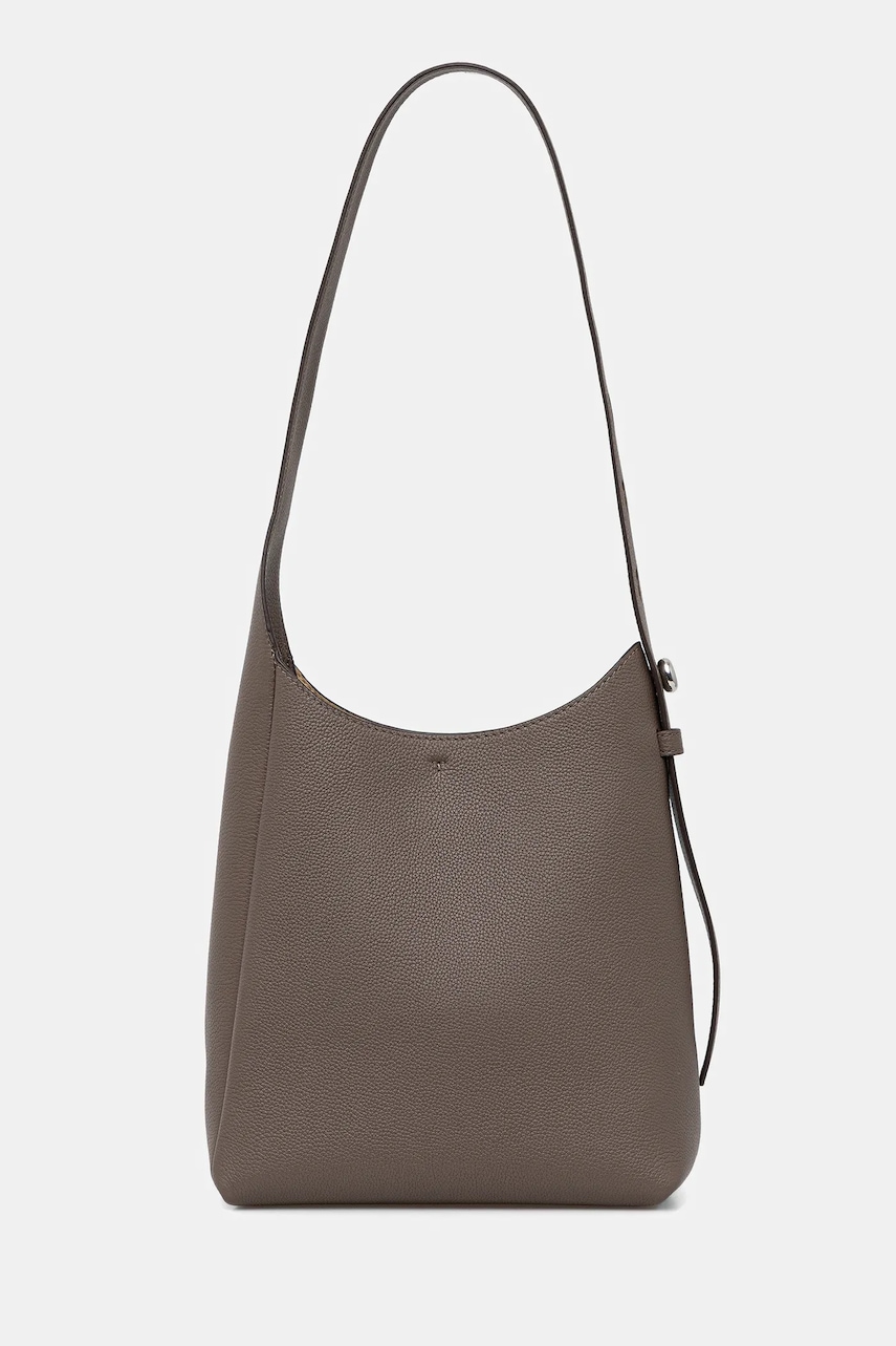 Kožená kabelka Tory Burch Romy hnědá barva, 175172-250