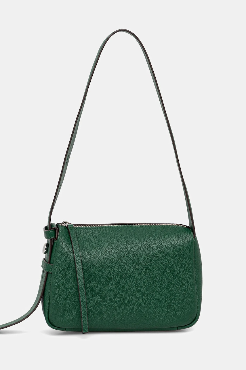 Kožená kabelka Tory Burch Romy zelená barva, 176674.302