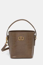 Kožená kabelka Twinset zelená barva, 252TD8257