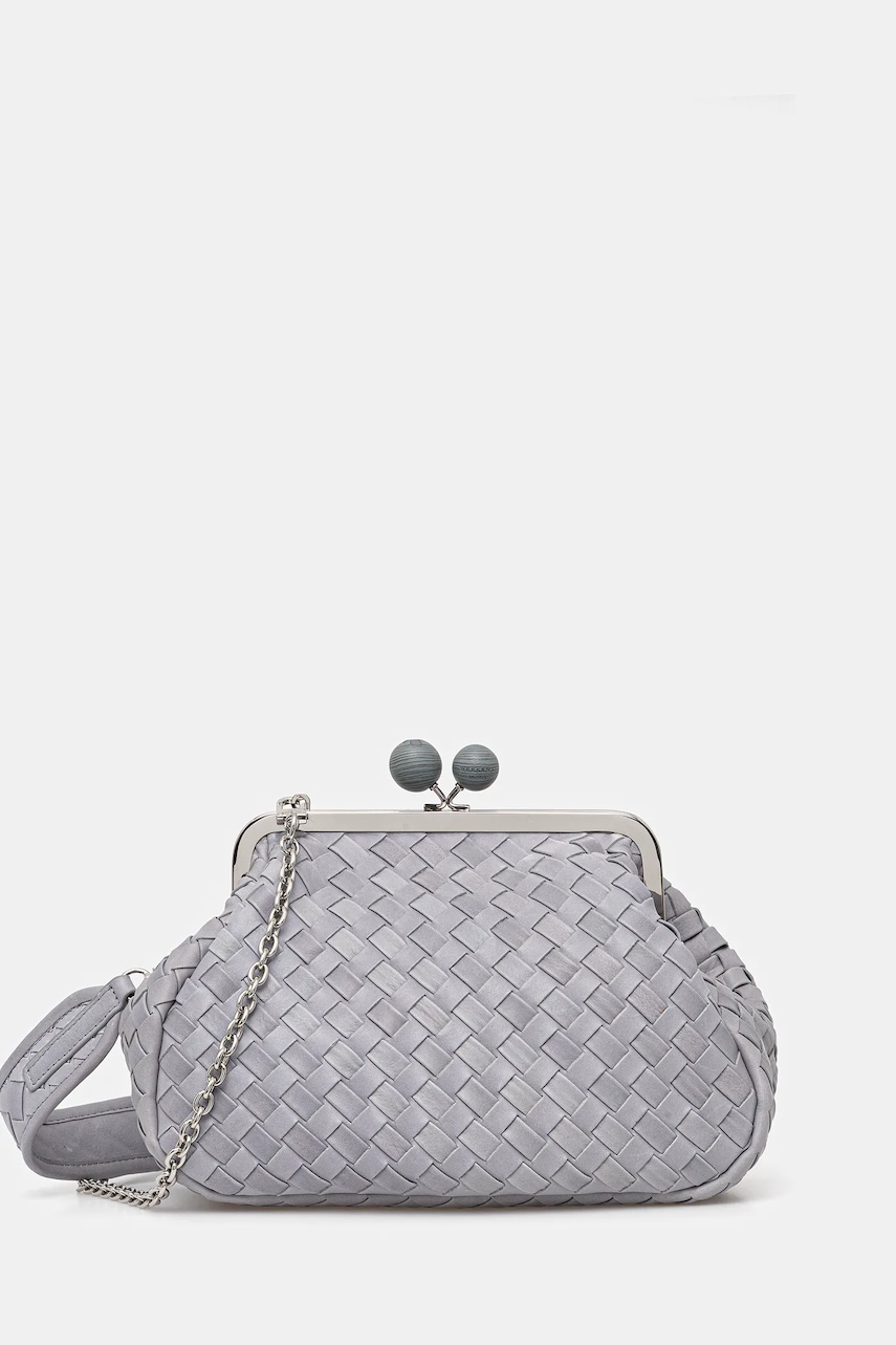 Kožená kabelka Weekend Max Mara PANCIA šedá barva, 2525516154600