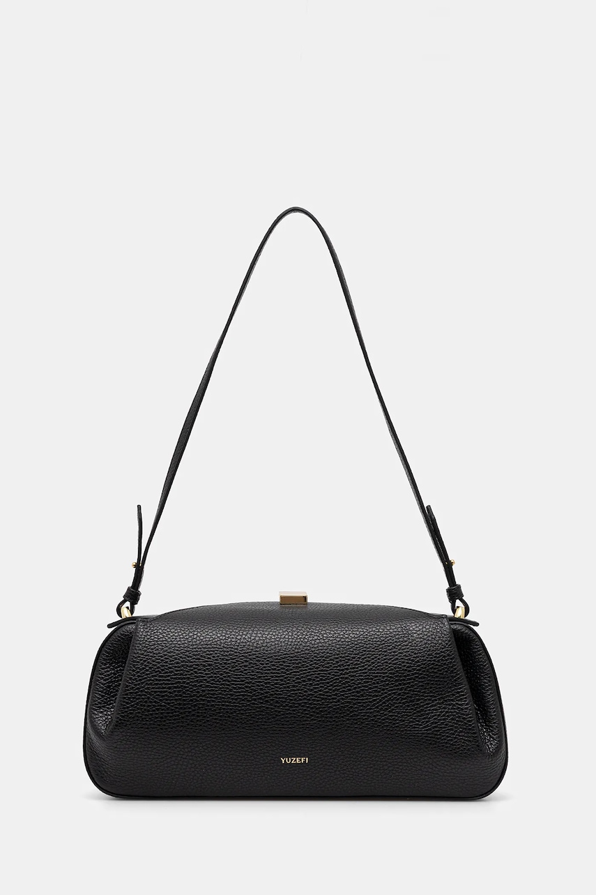 Kožená kabelka Yuzefi OYSTER černá barva, YUZCO-HB-OYC-L034