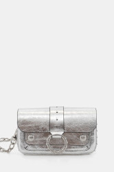 Kožená kabelka ZADIG&VOLTAIRE stříbrná barva, LWBA03973
