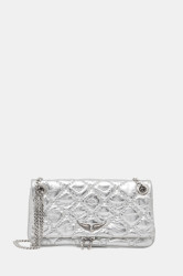 Kožená kabelka ZADIG&VOLTAIRE stříbrná barva, LWBA04078