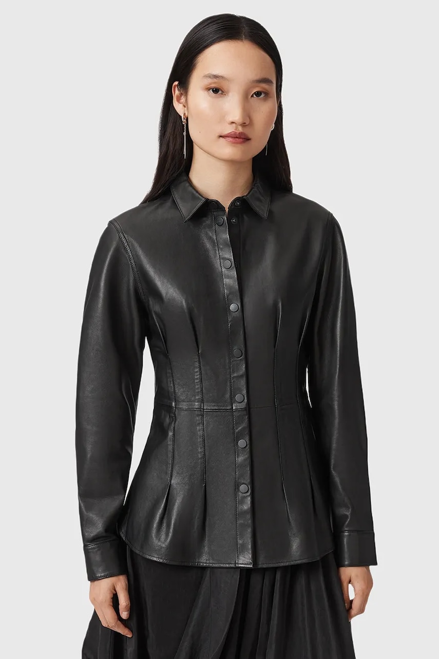 Kožená košile AllSaints LARSON