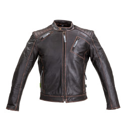 Kožená moto bunda W-TEC Embracer Vintage Dark Brown M