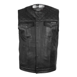 Kožená moto vesta W-TEC Losango Black M