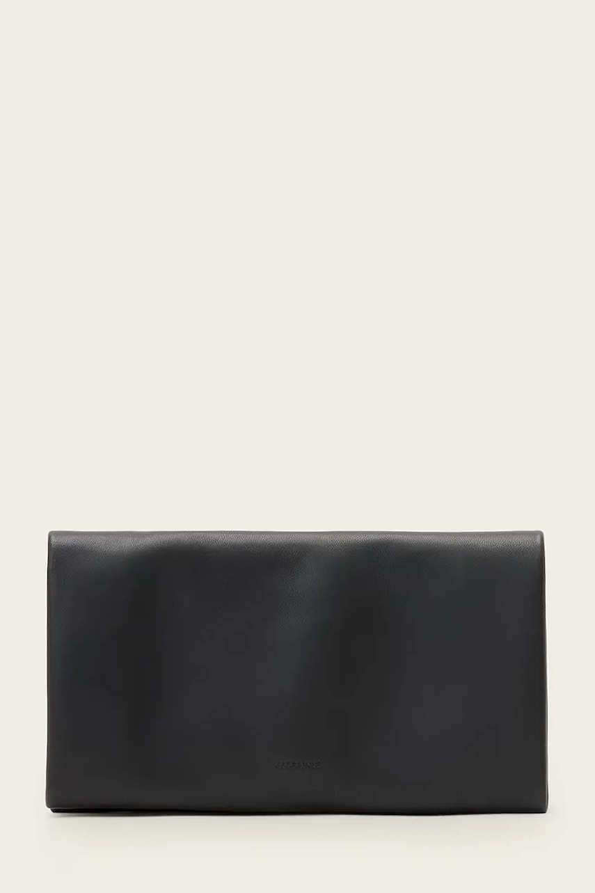 Kožená peněženka AllSaints HARLUNA dámská, černá barva, W208XD