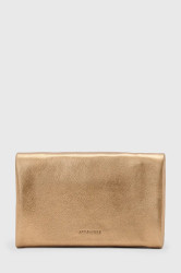 Kožená peněženka AllSaints HARLUNA dámská, zlatá barva, W205XD
