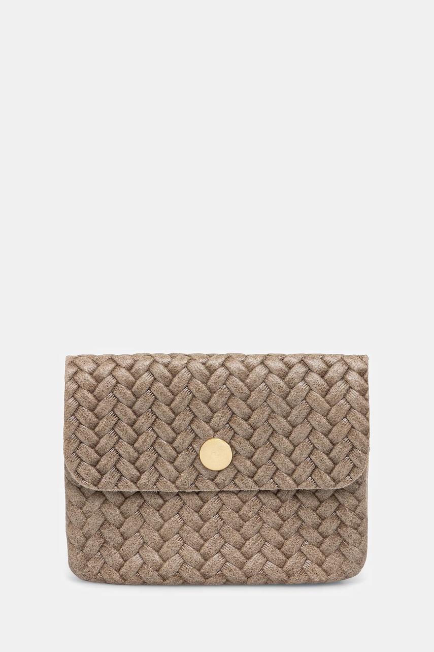 Kožená peněženka Answear.LAB dámská, béžová barva