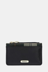 Kožená peněženka Barbour dámská, černá barva, LLG0035