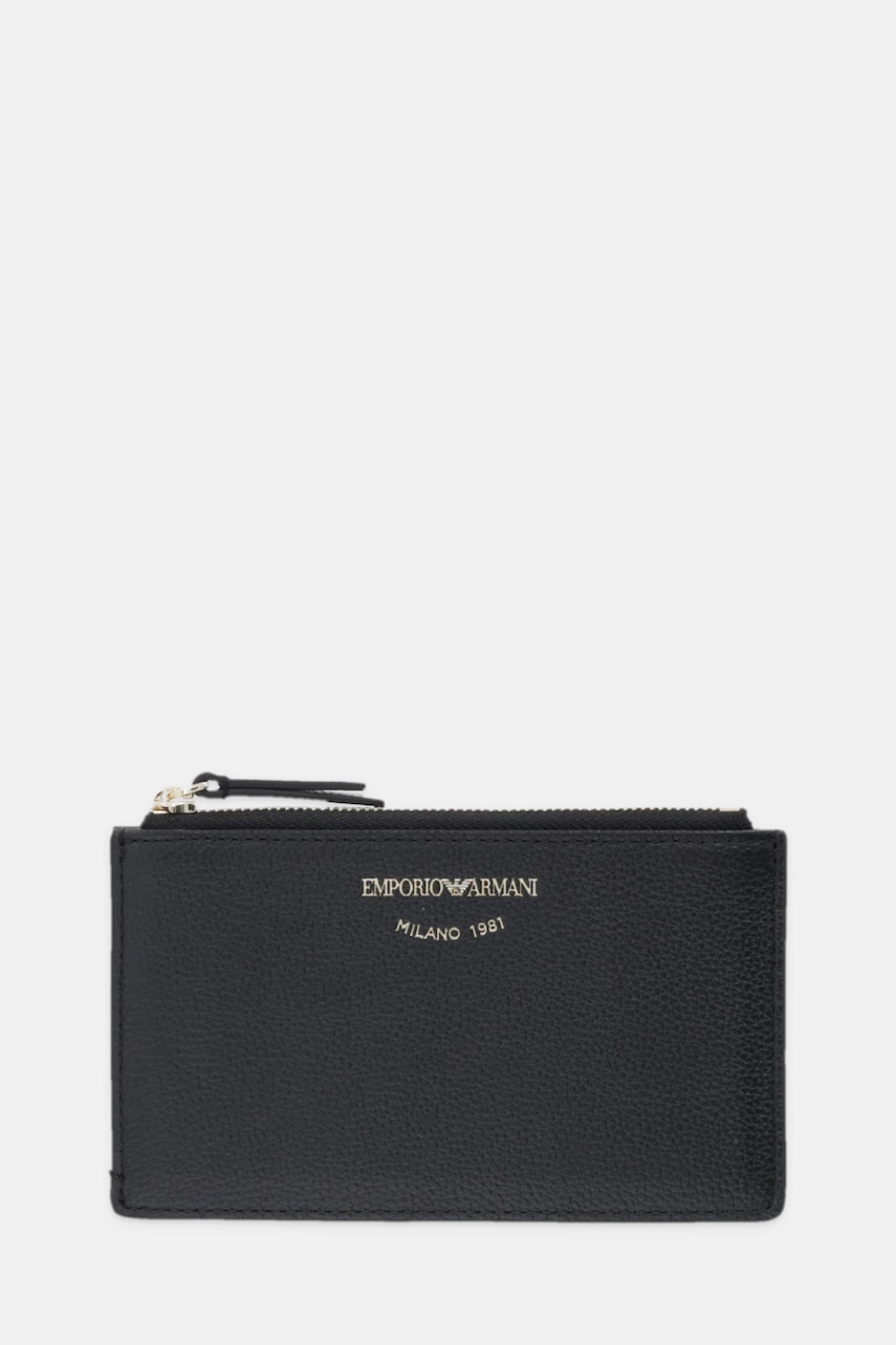 Kožená peněženka Emporio Armani dámská, černá barva, EW003035 AF19568