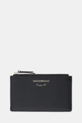 Kožená peněženka Emporio Armani dámská, černá barva, EW003035 AF19568