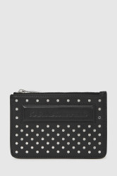 Kožená peněženka Karl Lagerfeld IKON dámská, černá barva, A4W32028