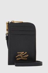 Kožená peněženka Karl Lagerfeld K/AUTOGRAPH dámská, černá barva, A4W32035