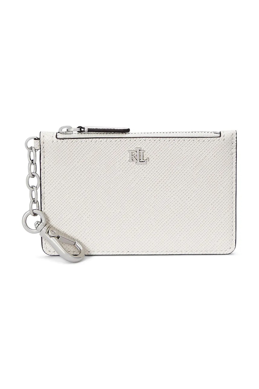 Kožená peněženka Lauren Ralph Lauren dámská, bílá barva, 432966789