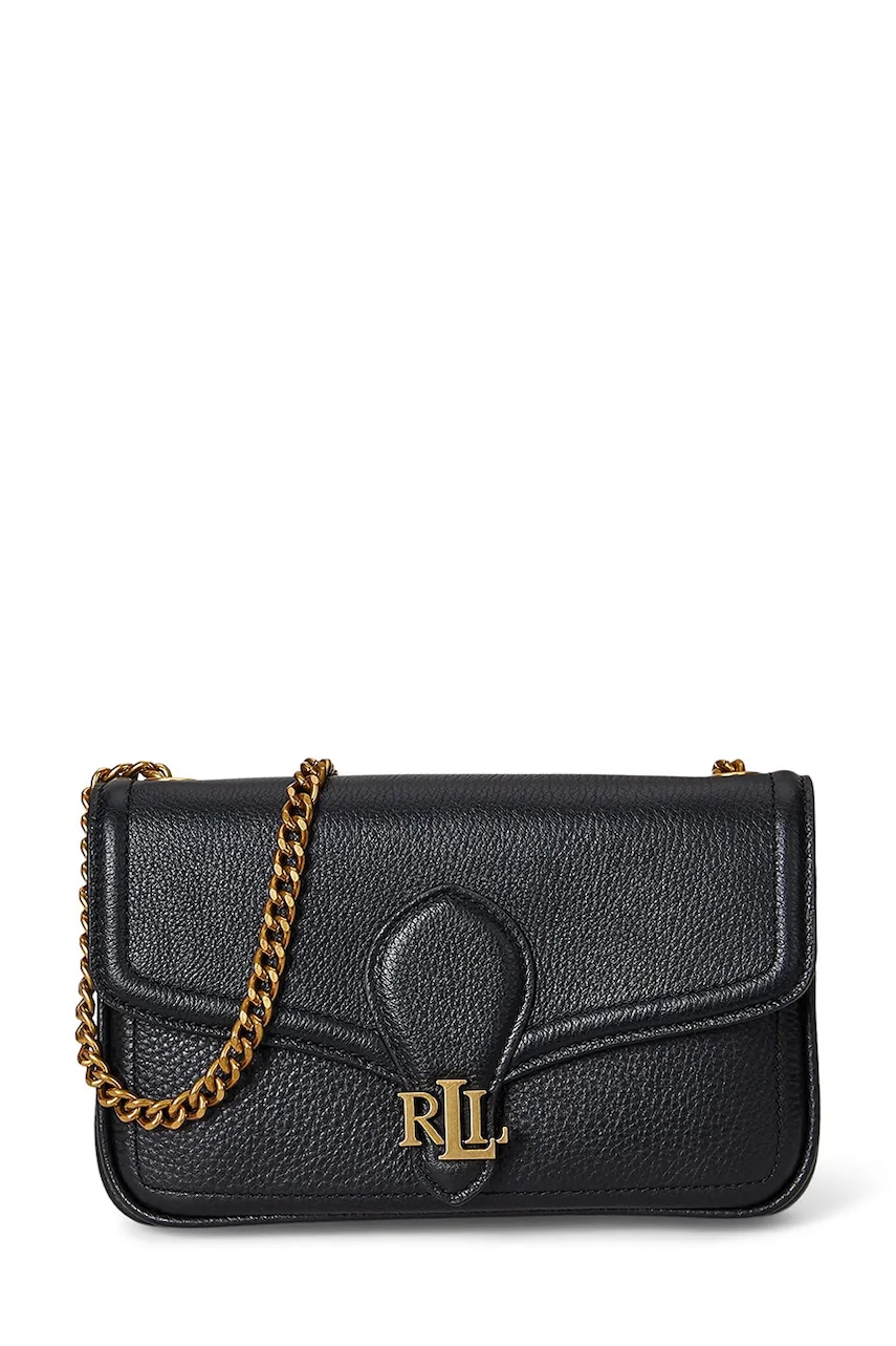 Kožená peněženka Lauren Ralph Lauren dámská, černá barva, 432977374