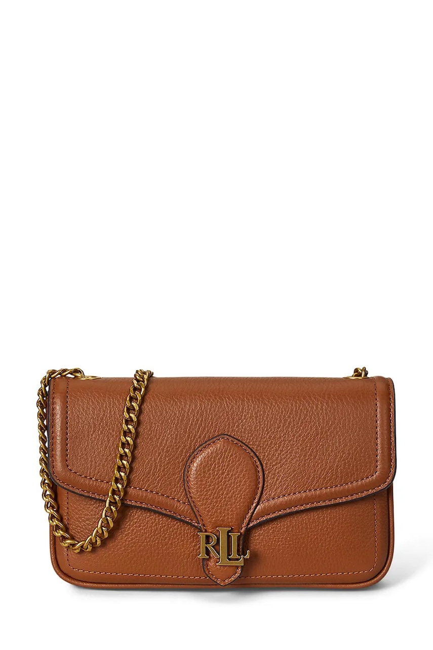 Kožená peněženka Lauren Ralph Lauren dámská, hnědá barva, 432977374