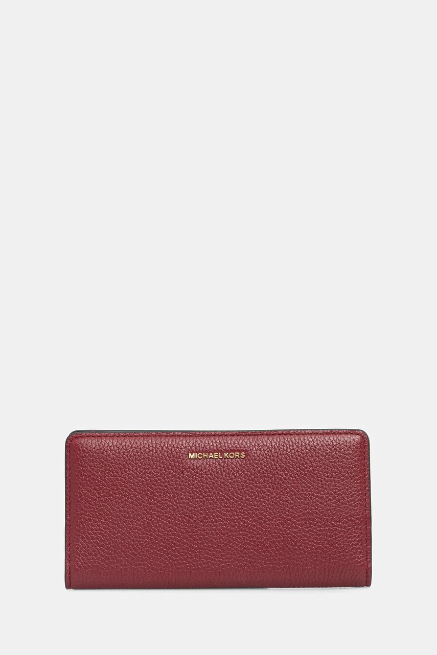 Kožená peněženka MICHAEL Michael Kors BRYANT dámská, vínová barva, 32S5GYTP3L