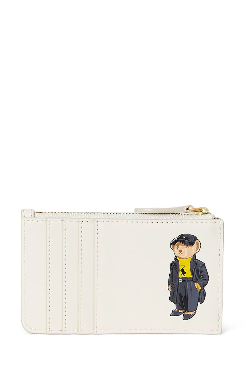 Kožená peněženka Polo Ralph Lauren dámská, béžová barva, 427980479