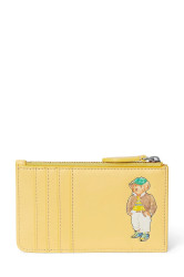 Kožená peněženka Polo Ralph Lauren dámská, žlutá barva, 427973075