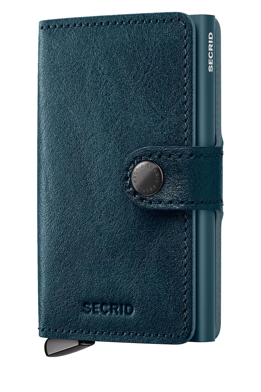 Kožená peněženka Secrid BASCO modrá barva