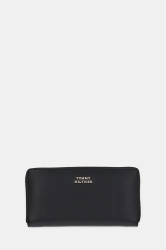 Kožená peněženka Tommy Hilfiger dámská, černá barva, AW0AW17498