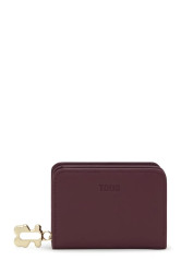 Kožená peněženka Tous FOLD dámská, vínová barva, 2002306021